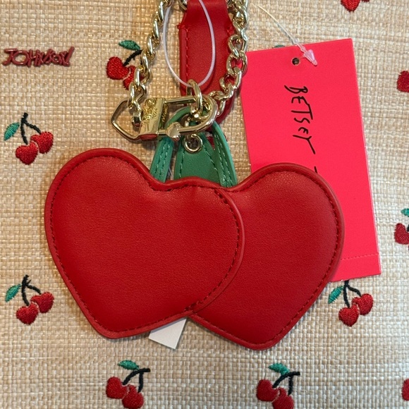 Betsey Johnson Cherry Print Tote Bag with Red Accents New - Picture 4 of 8